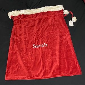 Red Velvet Personalized Holiday Santa Bag - Sarah